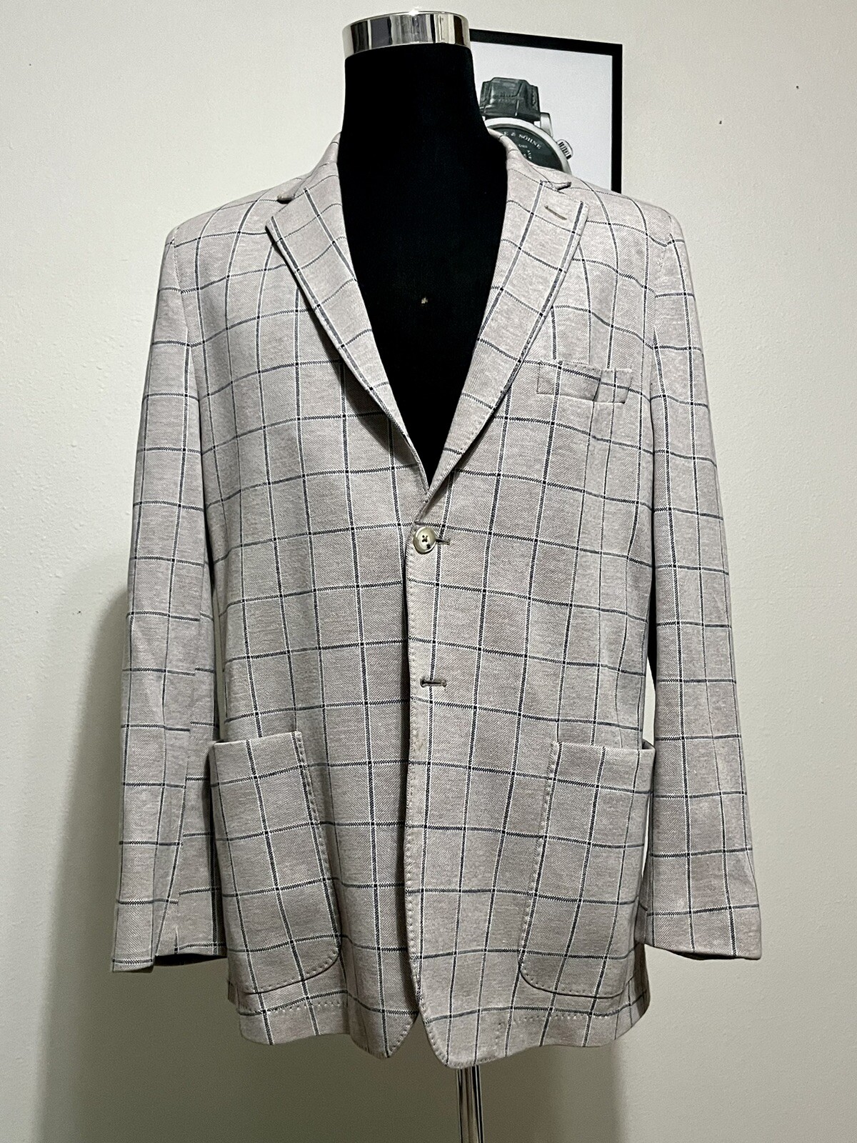 ROBERT TALBOTT - Large - Gray Beige Windowpane 10… - image 3