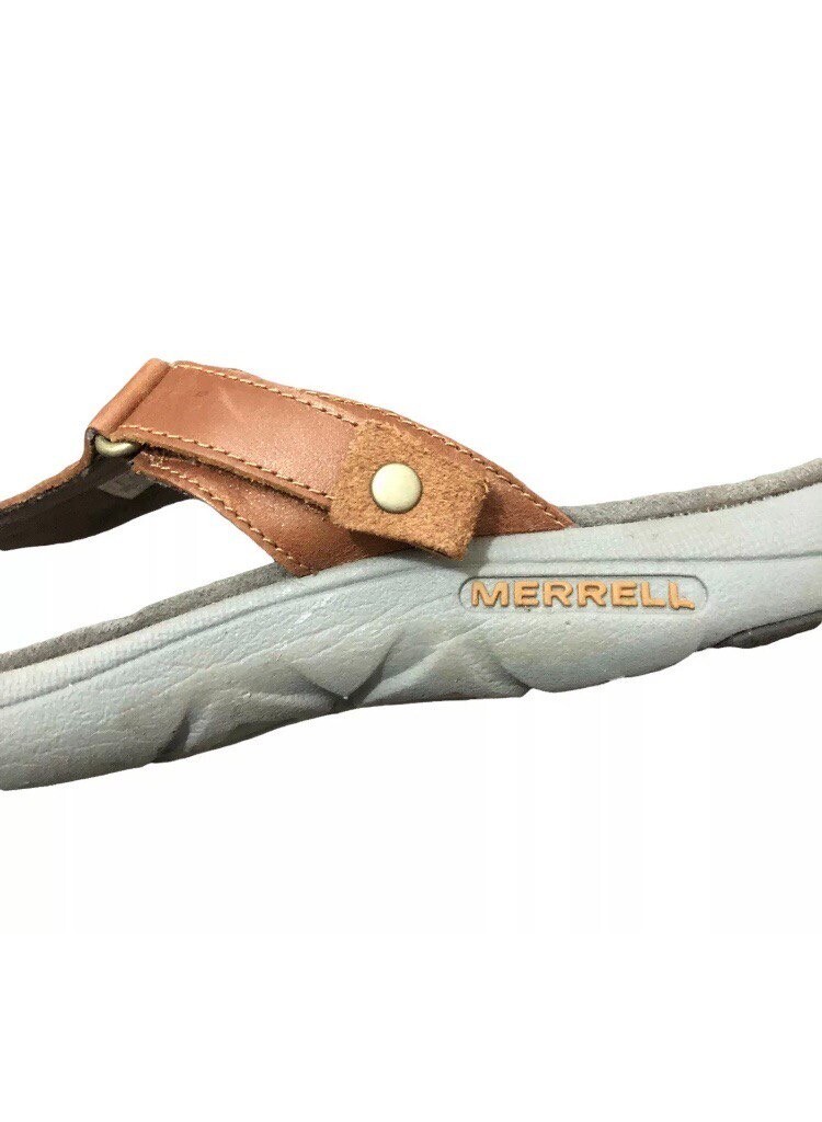 Merrell sandali donna taglia 10 US marrone mandolino pelle scarpe performance