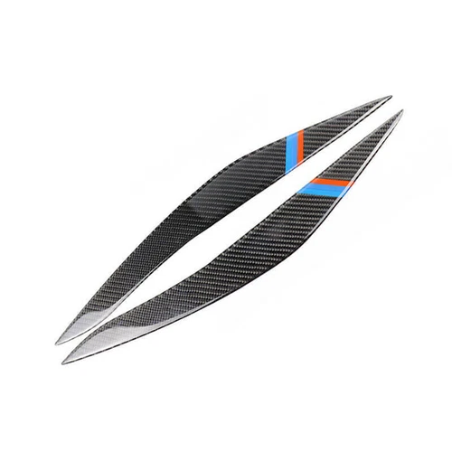 Carbon Fiber Headlight Eyebrow Eyelid M Sport Cover Trim For BMW 5 Series F10 - Picture 7 of 9