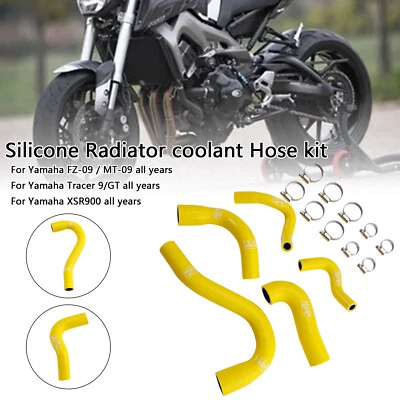 Silicone Radiator coolant Hose Pour Yamaha MT-09 XSR900 Tracer 9/GT all years YE - Photo 1/4
