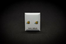 14k solid gold little bee wing babies earing stud screw back