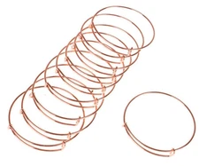 10PCS Rose Gold Expandable Wire Bangle Bar Bracelets #91724