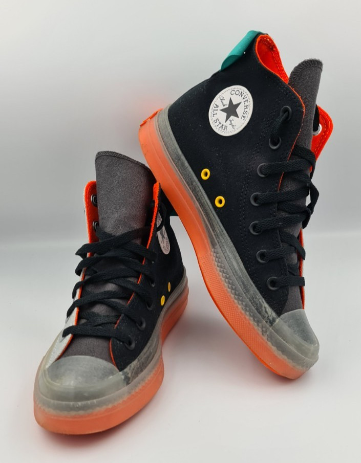 Converse Chuck Taylor All Star CX Explore High Top Negro Naranja Turquesa Reino Unido 6.5