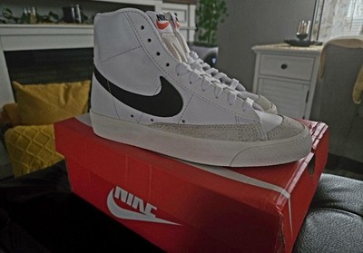 Nike Blazer Mid High Top White Black Leather women's 6.5 Athletic Sneakers