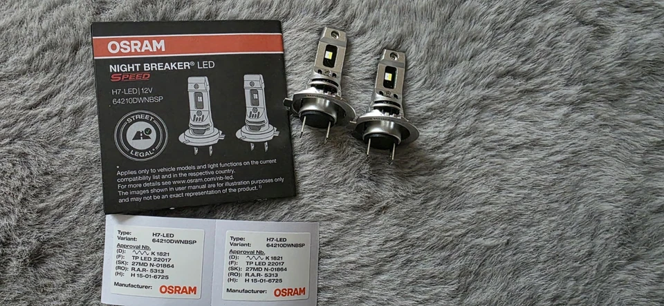 2x OSRAM H7 NIGHT BREAKER LED SPEED 450 6000K StVZO-Konforme 2025