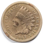 1863 1C Indian Cent Fine (F)
