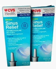 2 x CVS Health Severe Sinus Relief Original Ultra Fine Mist Exp 1/2026