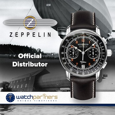 Zeppelin 100 Jahre Edition 2 Orologio Uomo 7674-3 - Cronografo Al Quarzo, Pelle Marrone, Cassa 43mm, Made In Germany