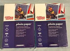Office Depot High-Gloss Inkjet Photo Paper 4x6 100 Sheets 230 g/m  White Lot 2