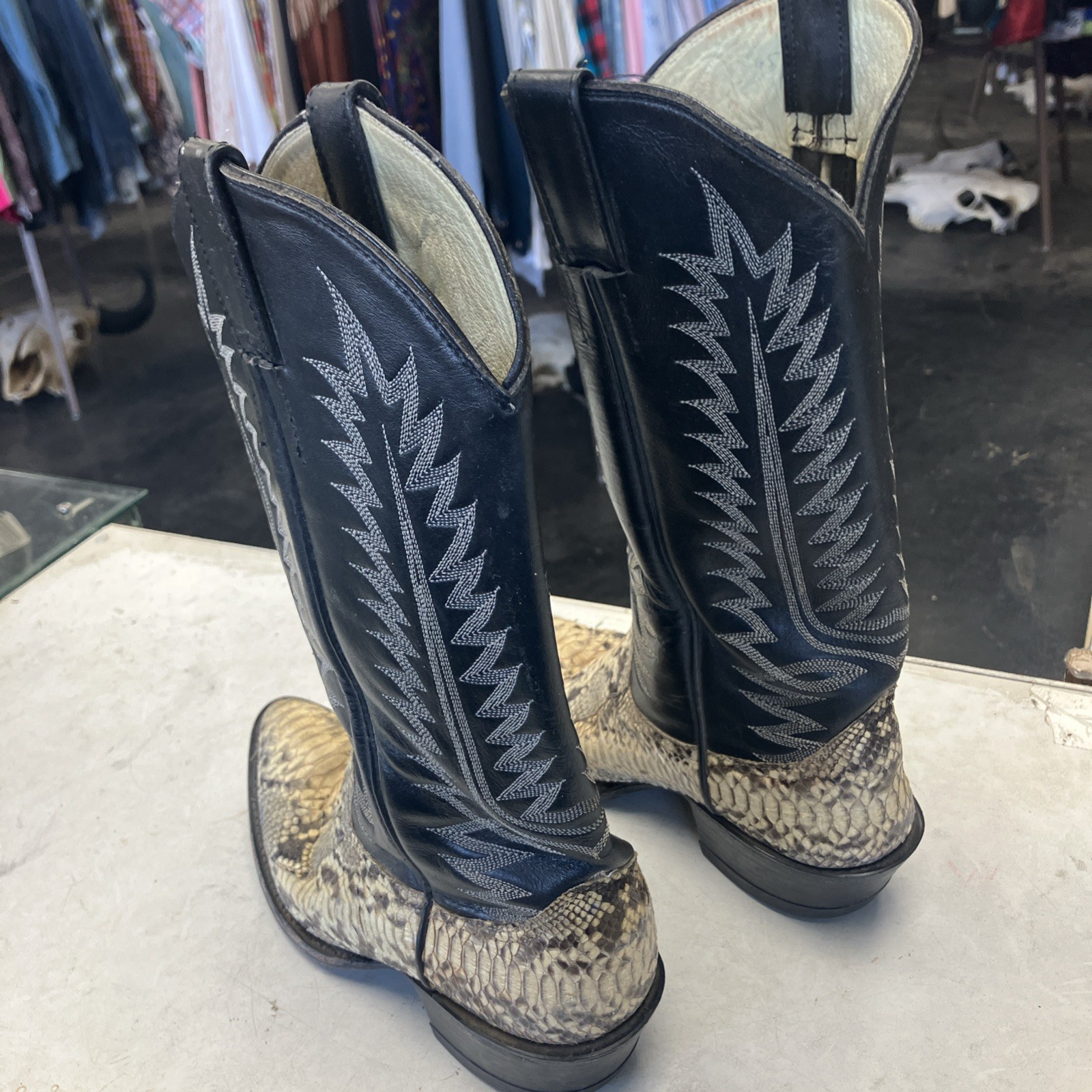 Vintage 80s Cowtown Authentic Python Snake Skin W… - image 6