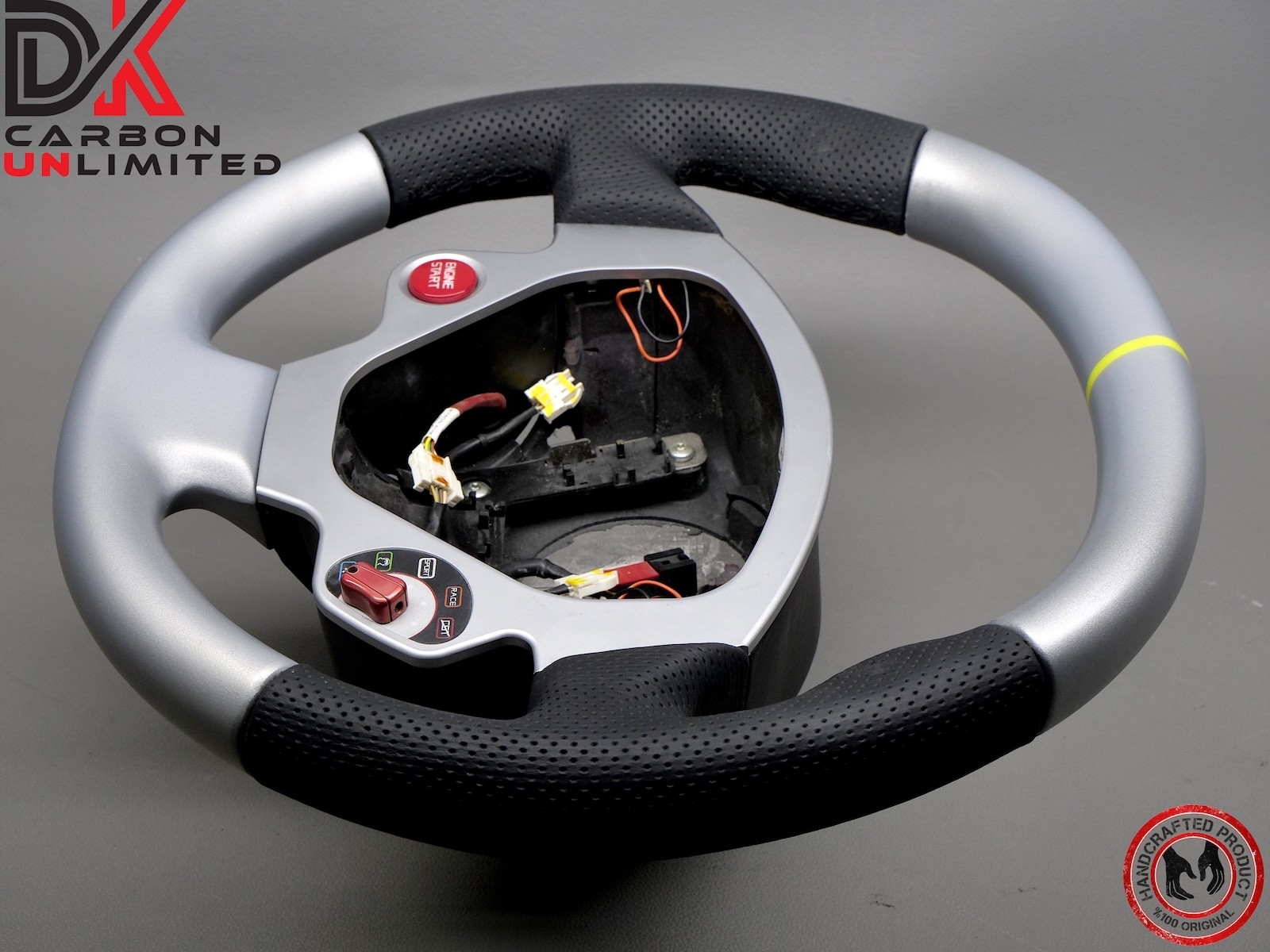 Ferrari F430 Coupe Spider Yellow Thick Silver Top Bottom Custom Steering Wheel