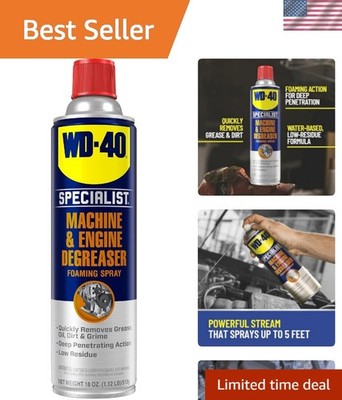 Industrial Strength Engine Degreaser Spray   Water-Based Foaming Formula, 18 OZ