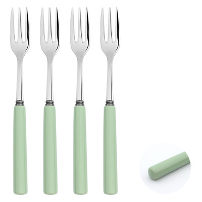 Dessert Gebäck Gabeln Set Porelain Griff 18/8 Edelstahl 4tlg Kuchengabel Set