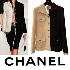 New Chanel 2020 White Black Tweed Jacket 34 36 2 4 Coat Top Gift Bag Button S M