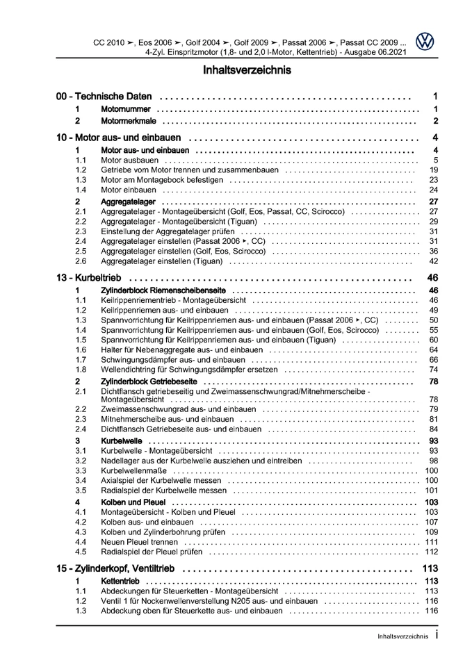 eBook VW Golf 5 (03-08) Reparaturanleitung Motor 2,0 L Turbo Benziner FSI 147kW - Bild 2 von 4