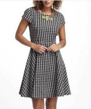 Maeve by Anthropologie Black Jacquard Fit and Flare Dress - Size - 14