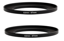 2 Pcs 52-67mm 52 mm to 67 mm Metal Step Up Lens Filter Ring Adapter US Seller