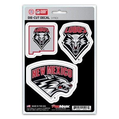University Of New Mexico Lobos Team Logo - Set Of 3 Sticker Sheet