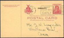 (G5040) PHILIPPINEN - USA. 1940 GEBRAUCHTE RIZAL ROTE POSTKARTE