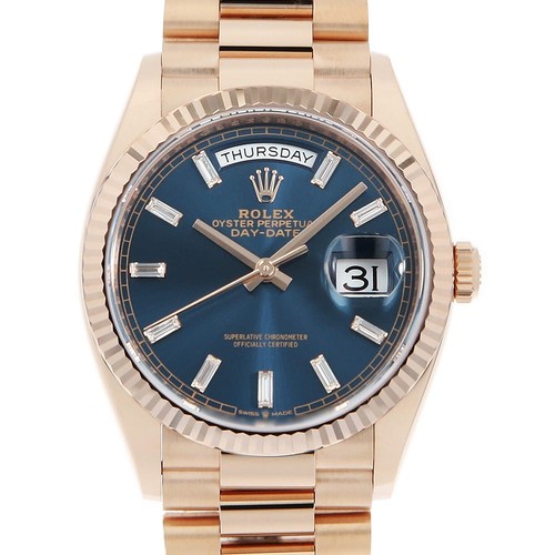 ROLEX Day Date 36 10P Bucket Diamond 128235A Blue green Random...