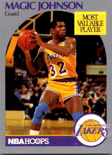 1990 Magic Johnson NBA Hoops #157 Los Angeles Lakers Basketball NM