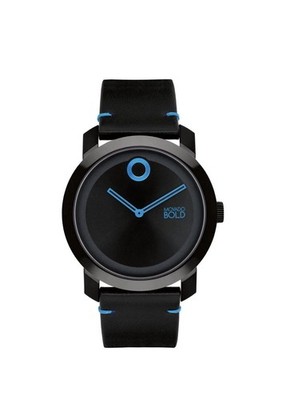 Brand New Movado Bold Impulse Men s Black Dial Black Leather Strap Watch 3601058