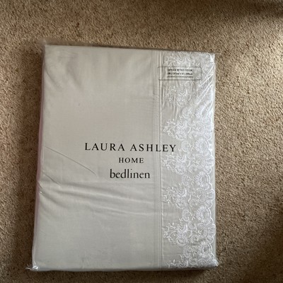 LAURA ASHLEY ANNA SPITZE BESTICKT STAHL EINZELNER BETTBEZUG 200 Fadenzahl