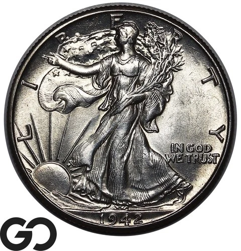 1942 Walking Liberty Half Dollar, Gem BU++