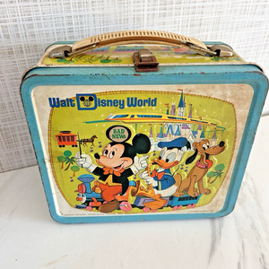 Vintage Walt Disney World Lunchbox Matching Thermos Aladdin Minnie Mickey 1979 U
