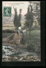 CPA Tarare, Un pont sur la Turdine 1908 