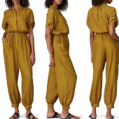 Tanya Taylor Francis Polka Dot Silk Jumpsuit, Size 2
