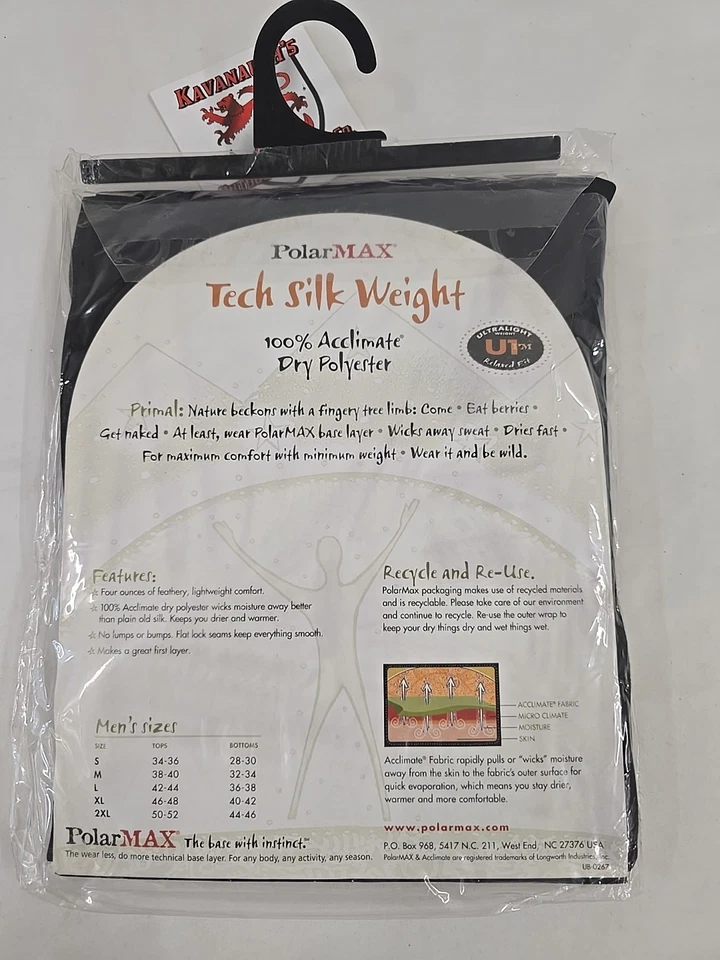 Pantalón Salty Polarmax para hombre con capa base pequeño negro #DK91 Foto 3 de 4