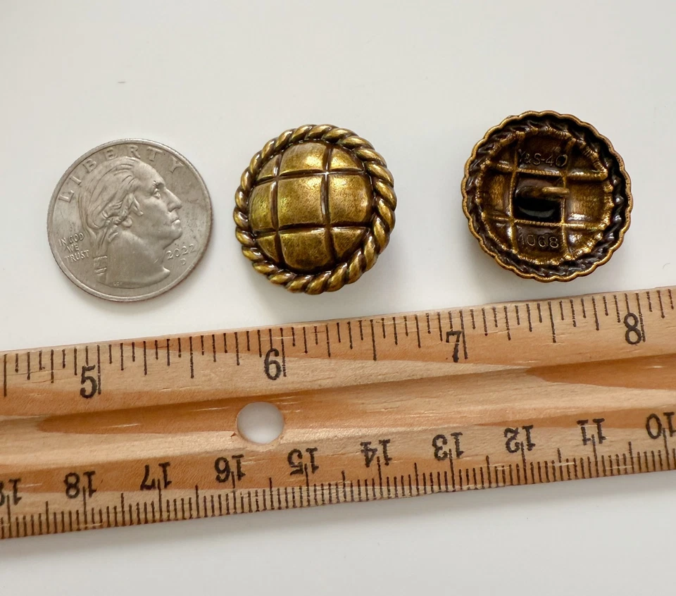 5PC Gold Metal Buttons Shank Buttons Sew On Buttons 25mm - Image 3 of 3