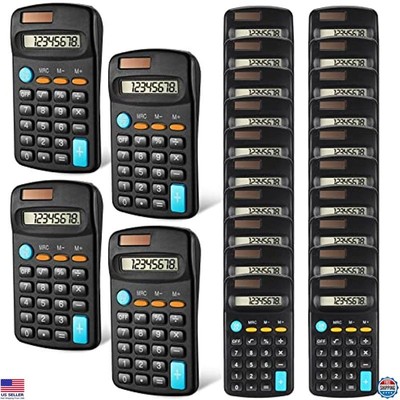 24 Mini Pocket Calculators Bulk for Students, Classroom, Home, Office Supplies