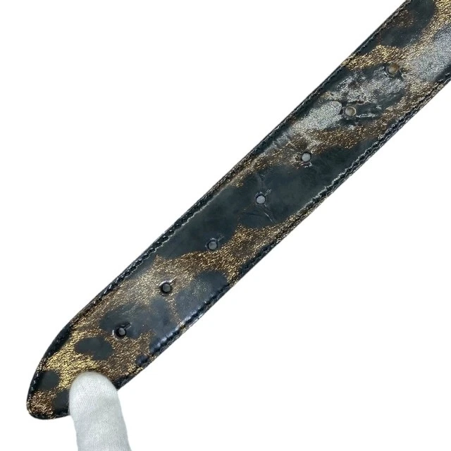 Dolce Gabbana Cinturón Accesorios Estampado Leopardo Logo Cuero Marrón Foto 4 de 4