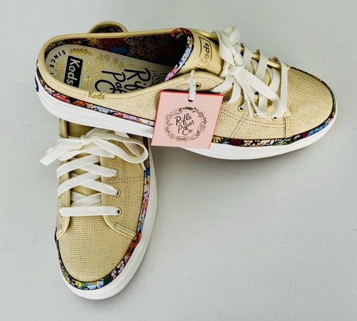 Tenis para mujer KEDS X Rifle Paper Co TRPL KICK MULE NATRL beige con adornos florales 8,5 - Imagen 9 de 12