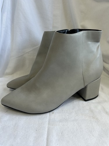 Evans Ladies Grey Ankle Boots Block Heel Zip Up Size 6EEE BY EVANS - Picture 2 of 11