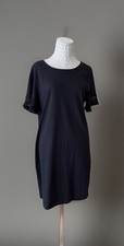 Chelsea & Theodore Summer Dress Cotton Black M Gorgeous Detail Short Sleeves EUC