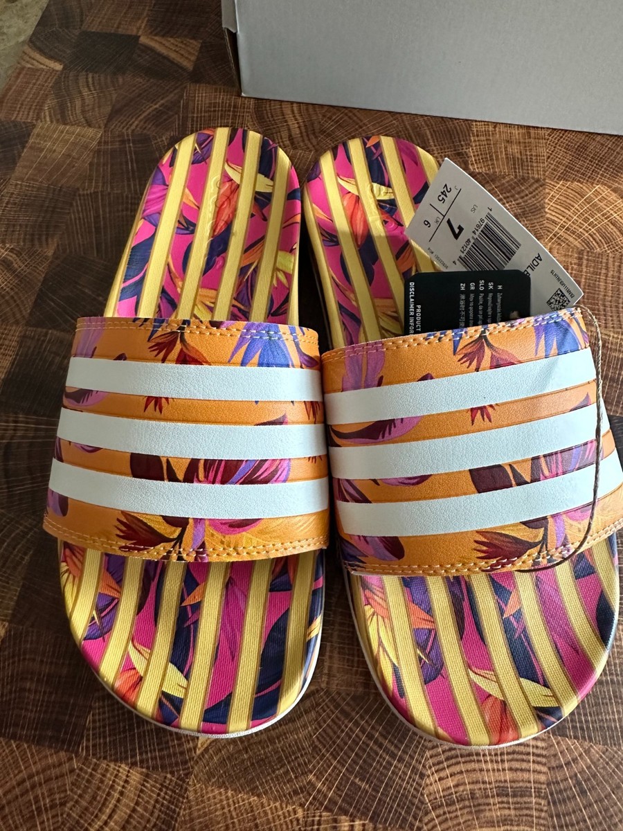 Adidas Adilette Comfort Slide Sandals JI2264 Bright Orange  display picture 2