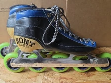 Vintage Bont 5 Wheel Inline Speed Skates sz 38 US6 Sure-Grip AirPro Frames 12.75