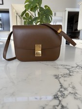 Celine Classic Box Bag Medium Brown Leather G...