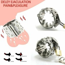 Ring Row Spikes Ball Stretcher TEETH Chastity Belt Device Scrotum Pendant Male