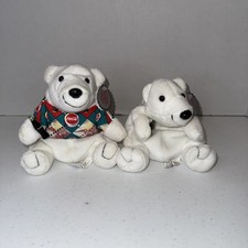 1997 Coca Cola Plush Polar Bear in Argyle Shirt Style #0131 w/Tags Vintage LOT👀