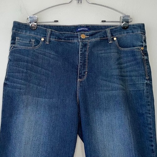 Bandolino Bermuda Shorts Women Size 18 Blue Stretch Denim Casual Jorts Skimmers - Picture 2 of 12