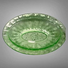 Vintage Jeannette Floral Blossom Green 9"x7” Oval Vegetable Bowl