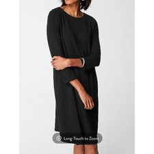 J.Jill Wearever Collection Black Knit Dress 3/4 Sleeve T-shirt Dress Sz M