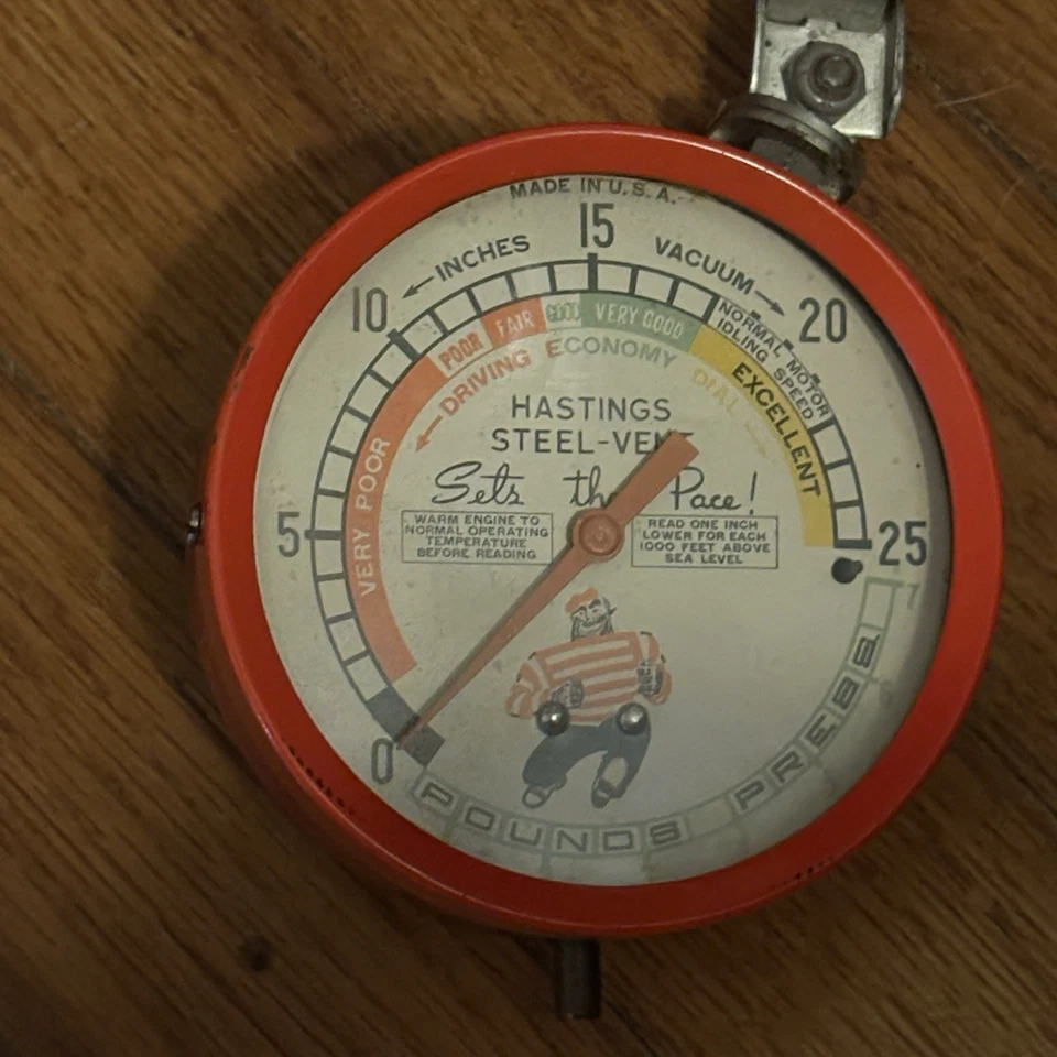 MANÓMETRO DE PRESIÓN DE VACÍO DE VENTILACIÓN DE ACERO HASTINGS DE COLECCIÓN HECHO EN EE. UU. Foto 2 de 4