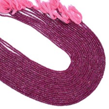 Natural Rhodolite Garnet Faceted Rondelle Beads, 3 mm To 3.5 mm, Rhodolite