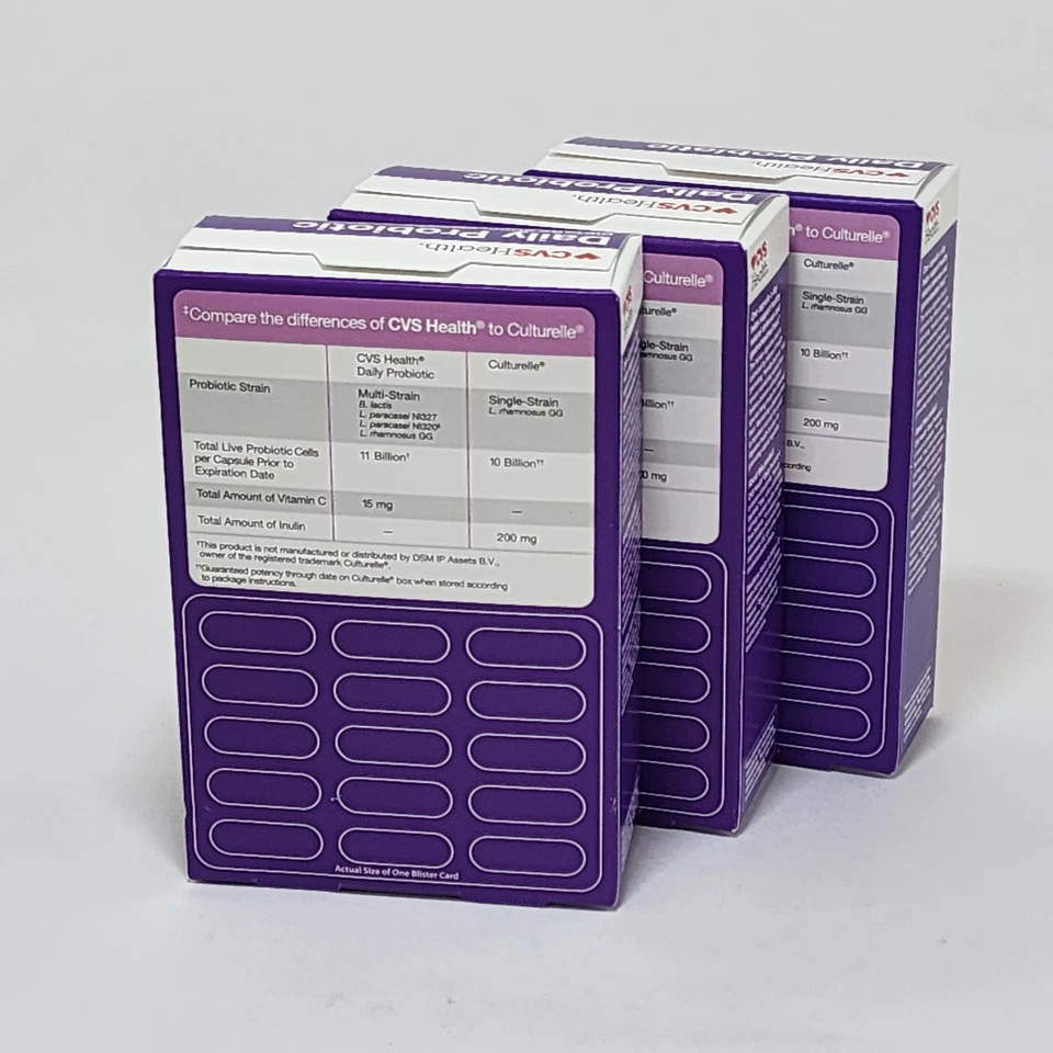 Probióticos Probióticos Diarios 24 Mil Millones de UFC 4 Cepas 30 Cápsulas - Lote de 3 cajas Foto 3 de 4