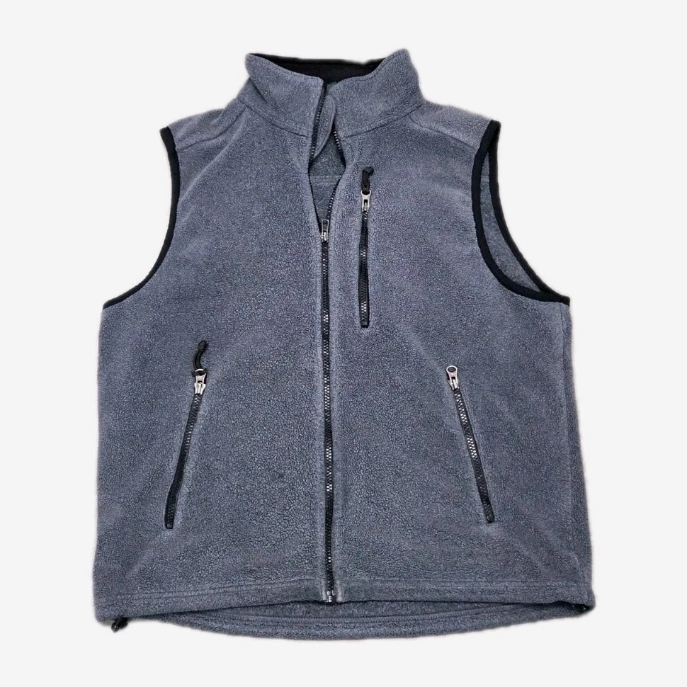 L.L. Bean Vest Mens Small Regular Outdoors Fleece Full Zip Pockets Gray Vintage